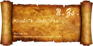 Misák Zsófia névjegykártya