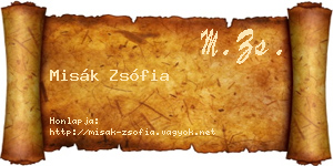 Misák Zsófia névjegykártya